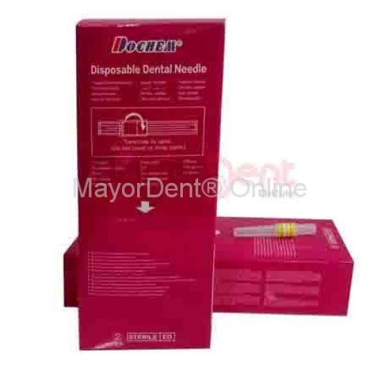 Caja agujas carpule largas o cortas x 100 uds, Dochem.