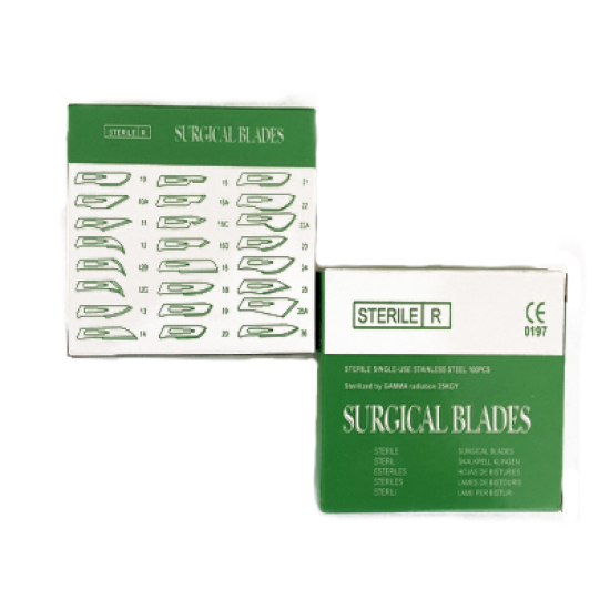 Hojas de Bisturí, Acero Inox, 100 uds, Dochem