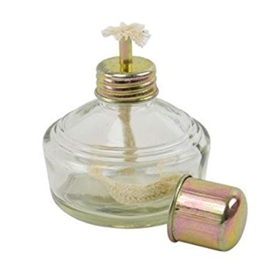 Mechero de alcohol de vidrio tapa metálica, Dochem