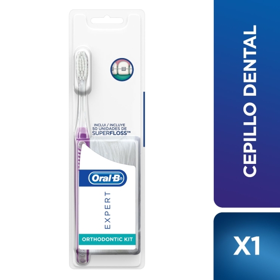 Pack Oral-B Expert Ortodoncia Cepillo de Dientes 1 Unidad + SuperFloss, 1 Kit