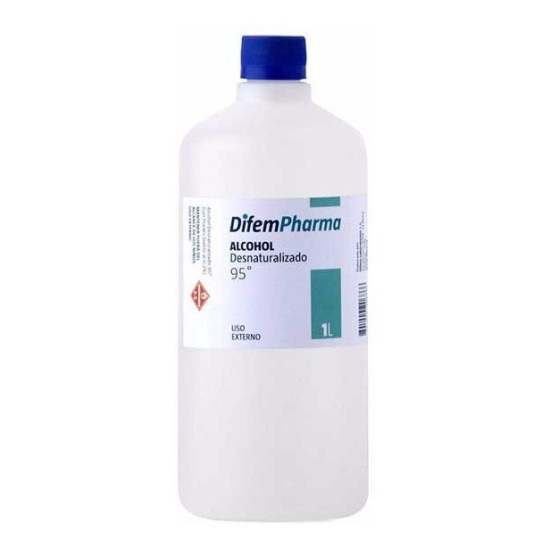 Alcohol Desnaturalizado 95°, Envase 1000 cc, DifemPharma.