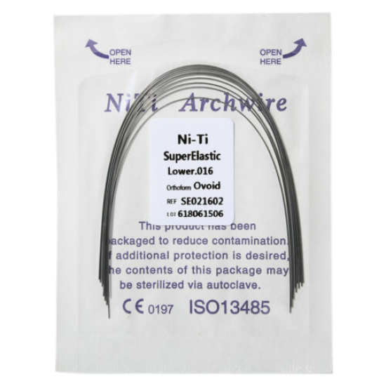 Arcos Nitinol Súper Elásticos Rectangular Forma Ovoide, DOCHEM.