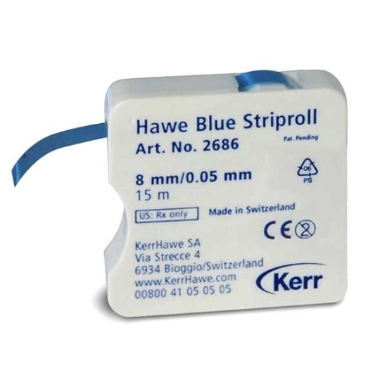 Matrices Striproll Cinta Poliéster C/ Dispensador Azul,  Kerr