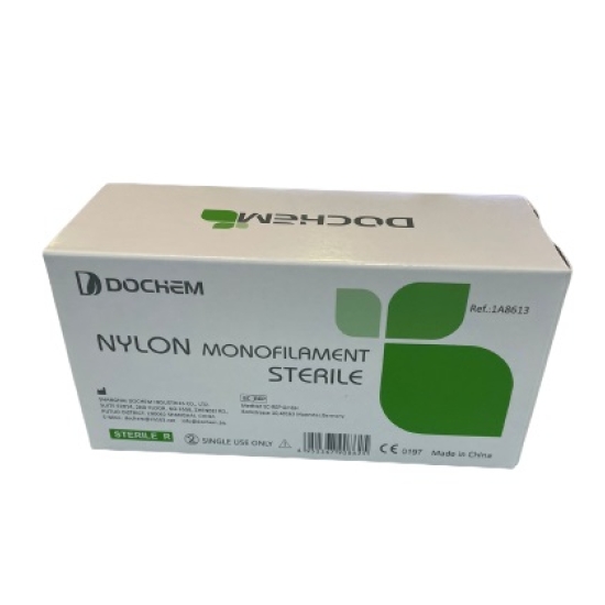 Sutura Monofilamento Nylon 4/0 1/2 20mm x 12Uds, DOCHEM.