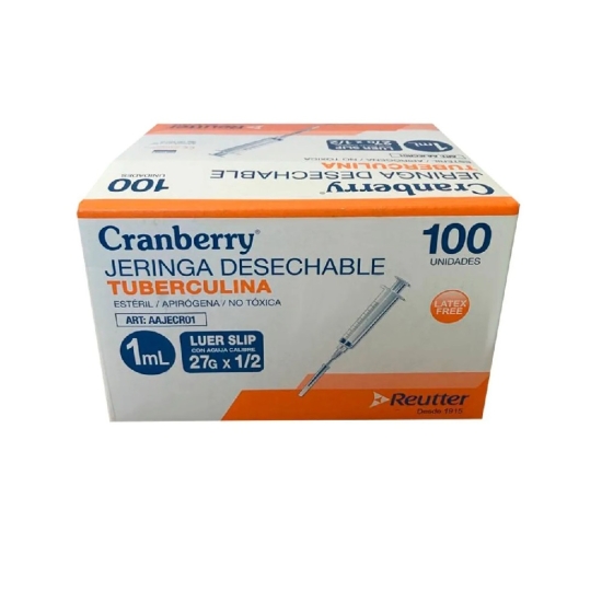 Jeringas Desechables 1cc Caja de 100 uds, Cranberry.
