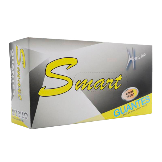 Guantes Smart Nitrilo Negros s/Polvo 100 Uds.