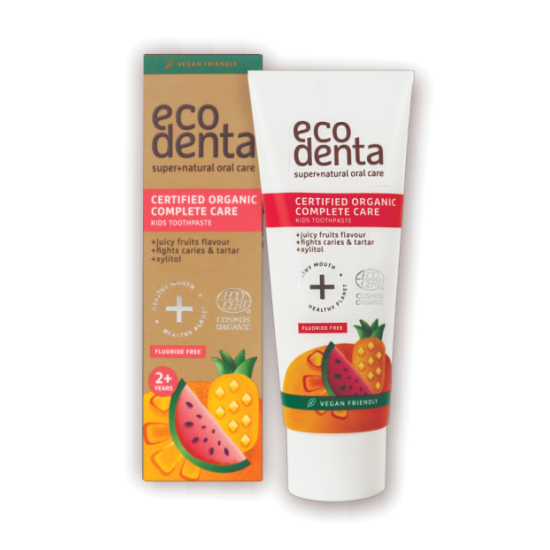 Pasta Dental Infantil (+2años) Sabor Jugo de Frutas 75ml, EcoDenta.