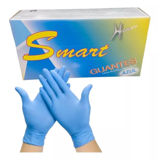Guantes Smart Nitrilo Azul s/Polvo XS x 100 Uds.
