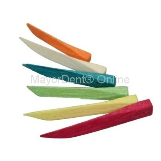 Set de cuñas de madera x 100 uds colores o surtidas, Polydentia Suiza