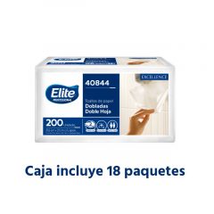 Toallas interfoleadas excellence doble hoja, Caja x 18 paquetes, Elite
