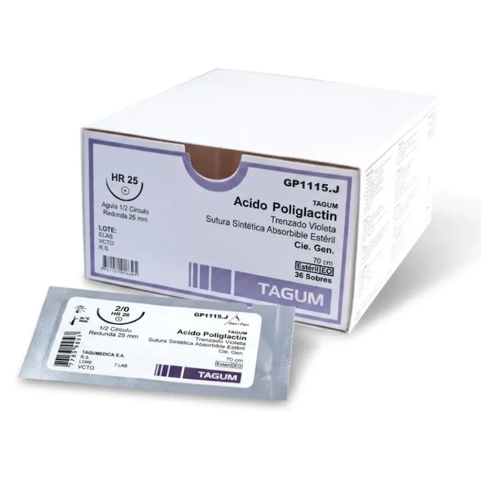 Sutura Acido Poliglicolico- 70 cms x 36 uds, TAGUM