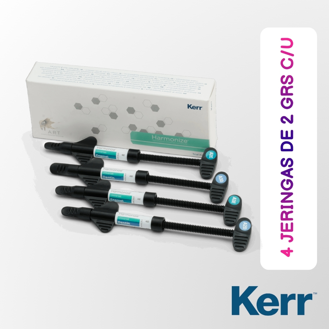 Composite Harmonize Intro con 4 jeringas de 2 grs c/u. Kerr