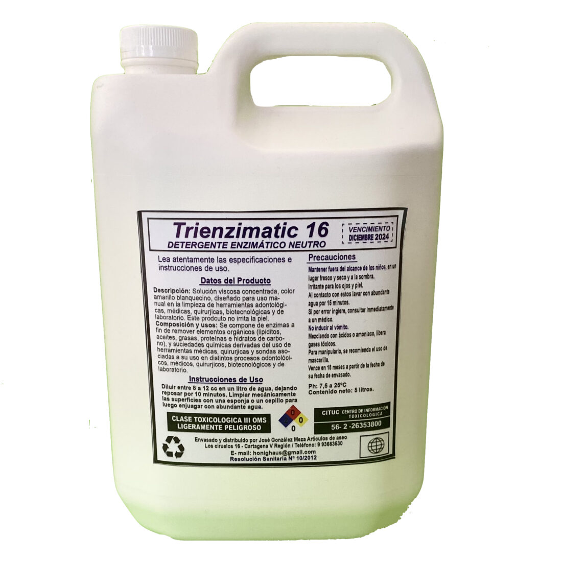 Detergente Enzimático Neutro Trienzimatic 16 Bidon 5 litros