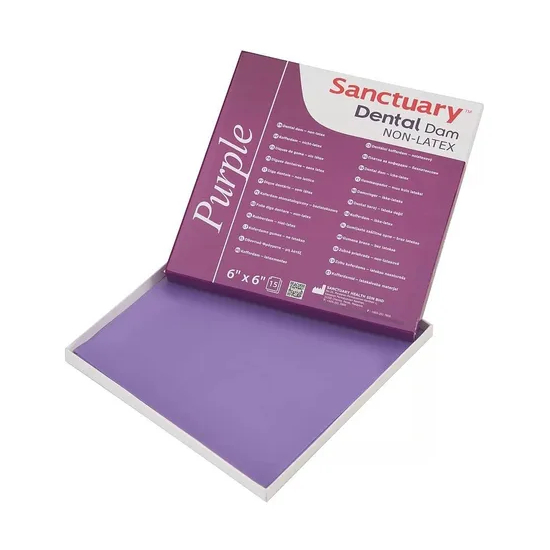 Goma Dique NO Látex Púrpura, 6x6 (15 Uds) Menta Medium SANCTUARY