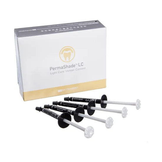 PermaShade LC Translucido Cemento para Carillas 4 jeringas 0.95gramos, Ultradent