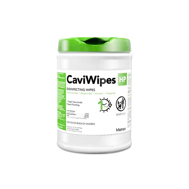 Caviwipes HP, tarro toallas desinfectantes, P/superficies, Base Peróxido Hidrógeno, METREX